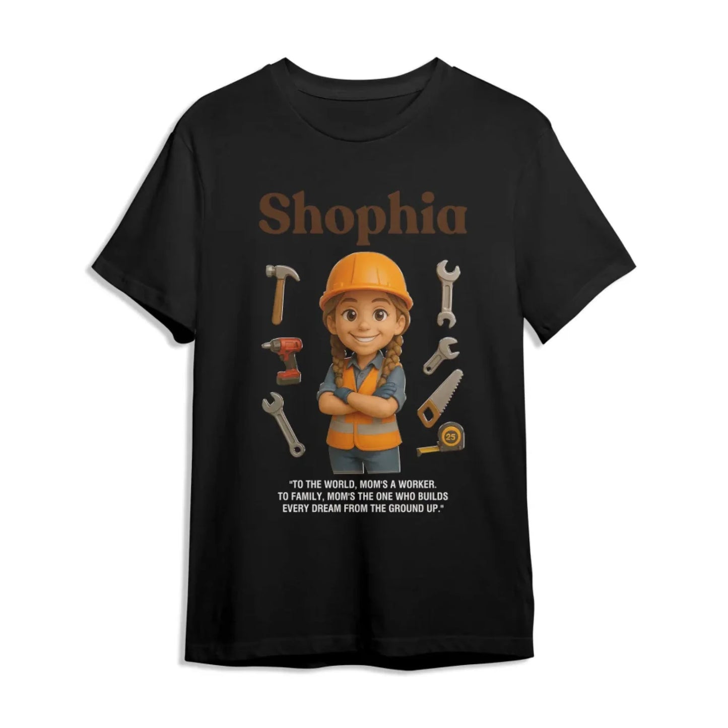 Custom Chibi Mom Shirt, Personalized Mother's Day Gift, Mom's A Construction Worker Mom Unique Gift for Her, Custom Name - Custom Choo