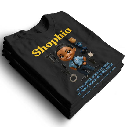 Custom Chibi Mom Shirt, Personalized Mother's Day Gift, Mom's A Police Mom Unique Gift for Her, Custom Name - Custom Choo