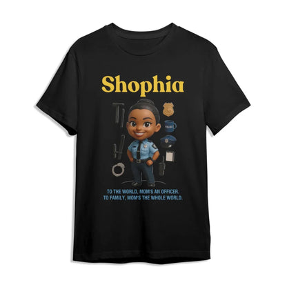 Custom Chibi Mom Shirt, Personalized Mother's Day Gift, Mom's A Police Mom Unique Gift for Her, Custom Name - Custom Choo