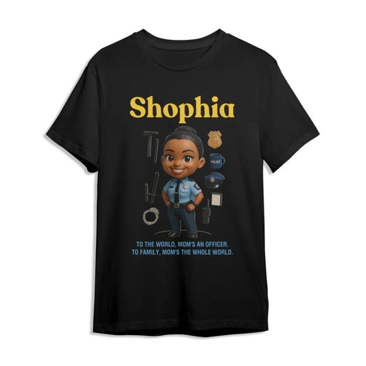 Custom Chibi Mom Shirt, Personalized Mother's Day Gift, Mom's A Police Mom Unique Gift for Her, Custom Name - Custom Choo