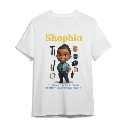 Custom Chibi Mom Shirt, Personalized Mother's Day Gift, Mom's A Police Mom Unique Gift for Her, Custom Name - Custom Choo