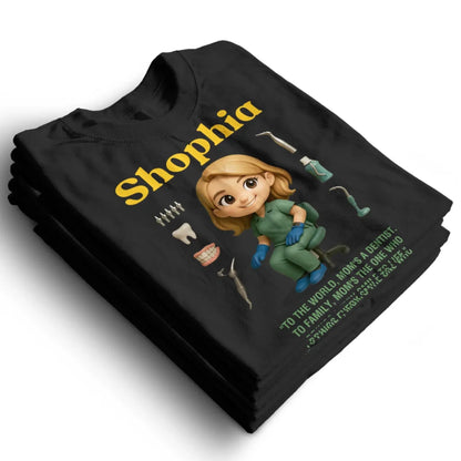 Custom Chibi Mom Shirt, Personalized Mother's Day Gift, Mom's A Dentist Mom Unique Gift for Her, Custom Name - Custom Choo