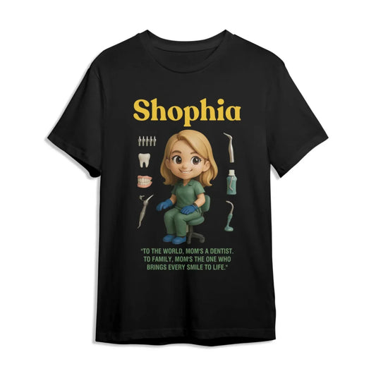 Custom Chibi Mom Shirt, Personalized Mother's Day Gift, Mom's A Dentist Mom Unique Gift for Her, Custom Name - Custom Choo
