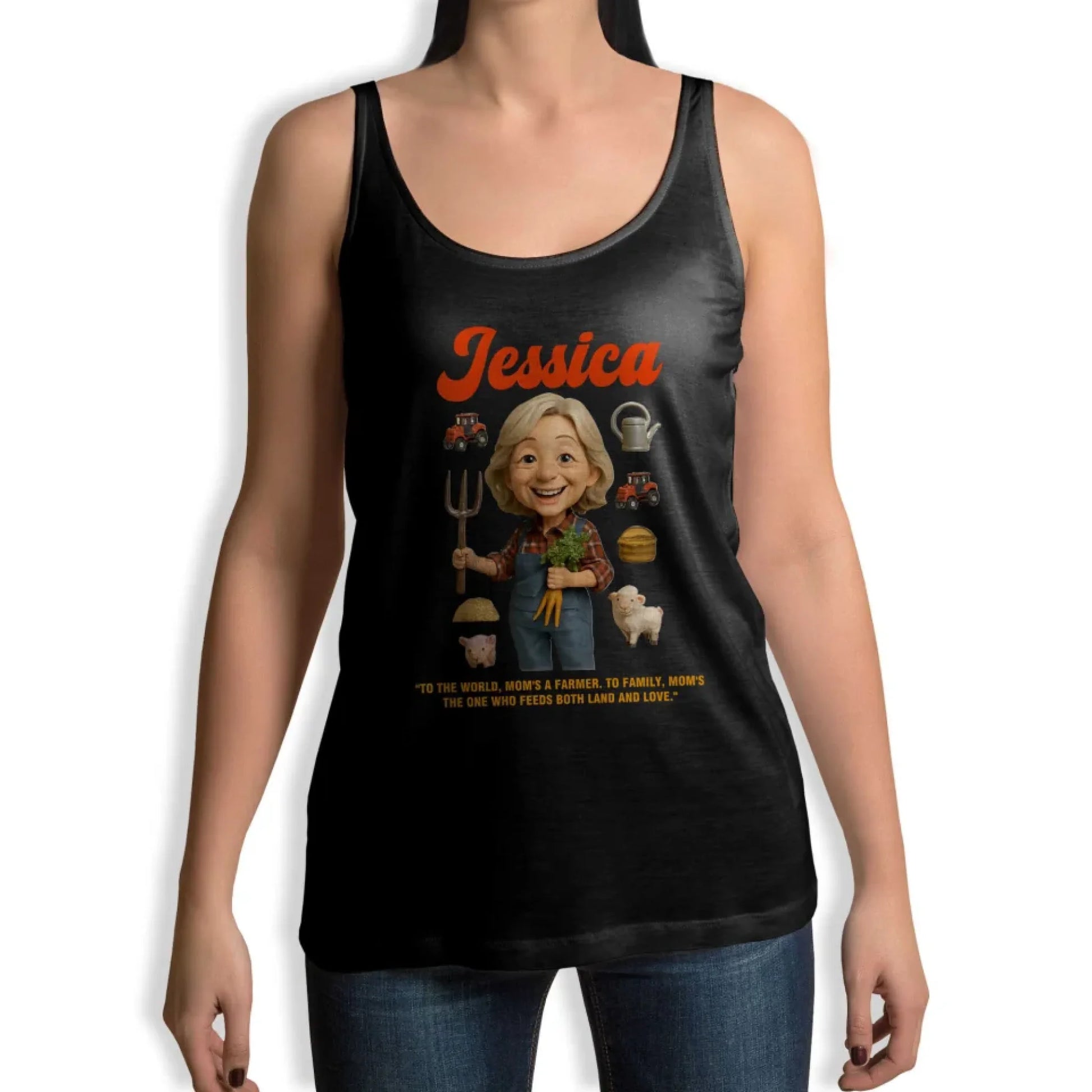 Custom Chibi Mom Shirt, Personalized Mother's Day Gift, Mom's A Farmer Mom Unique Gift for Her, Custom Name - Custom Choo