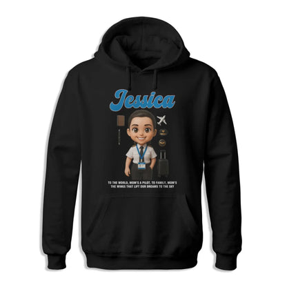 Custom Chibi Mom Shirt, Personalized Mother's Day Gift, Mom's A Pilot Mom Unique Gift for Her, Custom Name - Custom Choo