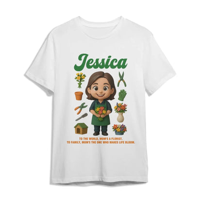Custom Chibi Mom Shirt, Personalized Mother's Day Gift, Mom's A Florist Mom Unique Gift for Her, Custom Name - Custom Choo