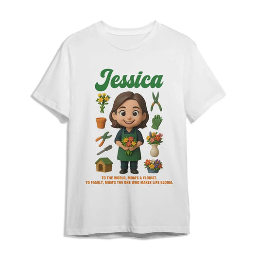 Custom Chibi Mom Shirt, Personalized Mother's Day Gift, Mom's A Florist Mom Unique Gift for Her, Custom Name - Custom Choo