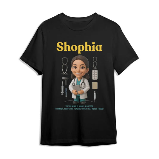 Custom Chibi Mom Shirt, Personalized Mother's Day Gift, Mom's A Doctor Mom Unique Gift for Her, Custom Name - Custom Choo