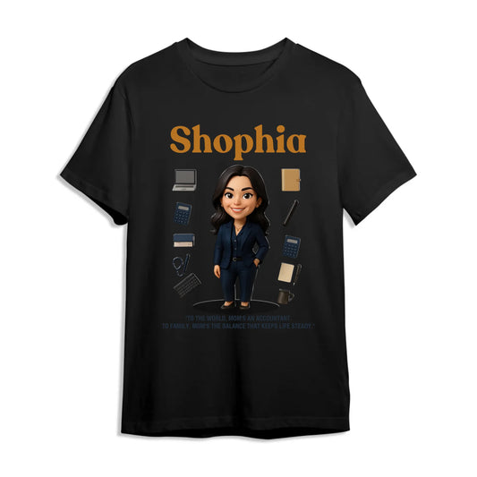 Custom Chibi Mom Shirt, Personalized Mother's Day Gift, Mom's A Accountant Mom Unique Gift for Her, Custom Name - Custom Choo