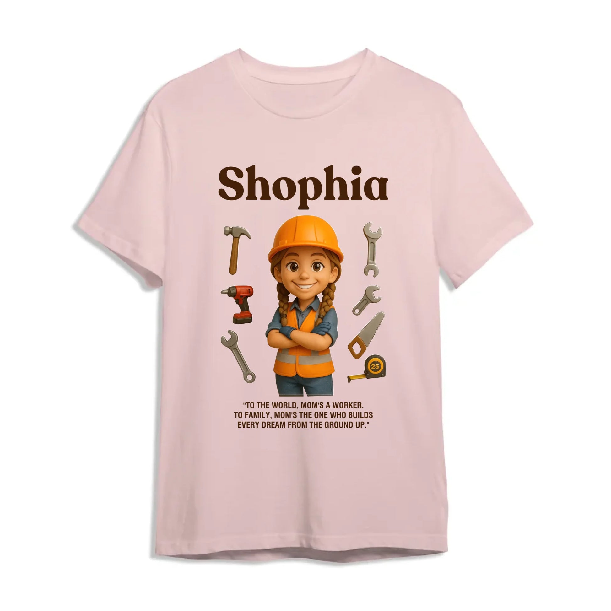 Custom Chibi Mom Shirt, Personalized Mother's Day Gift, Mom's A Construction Worker Mom Unique Gift for Her, Custom Name - Custom Choo