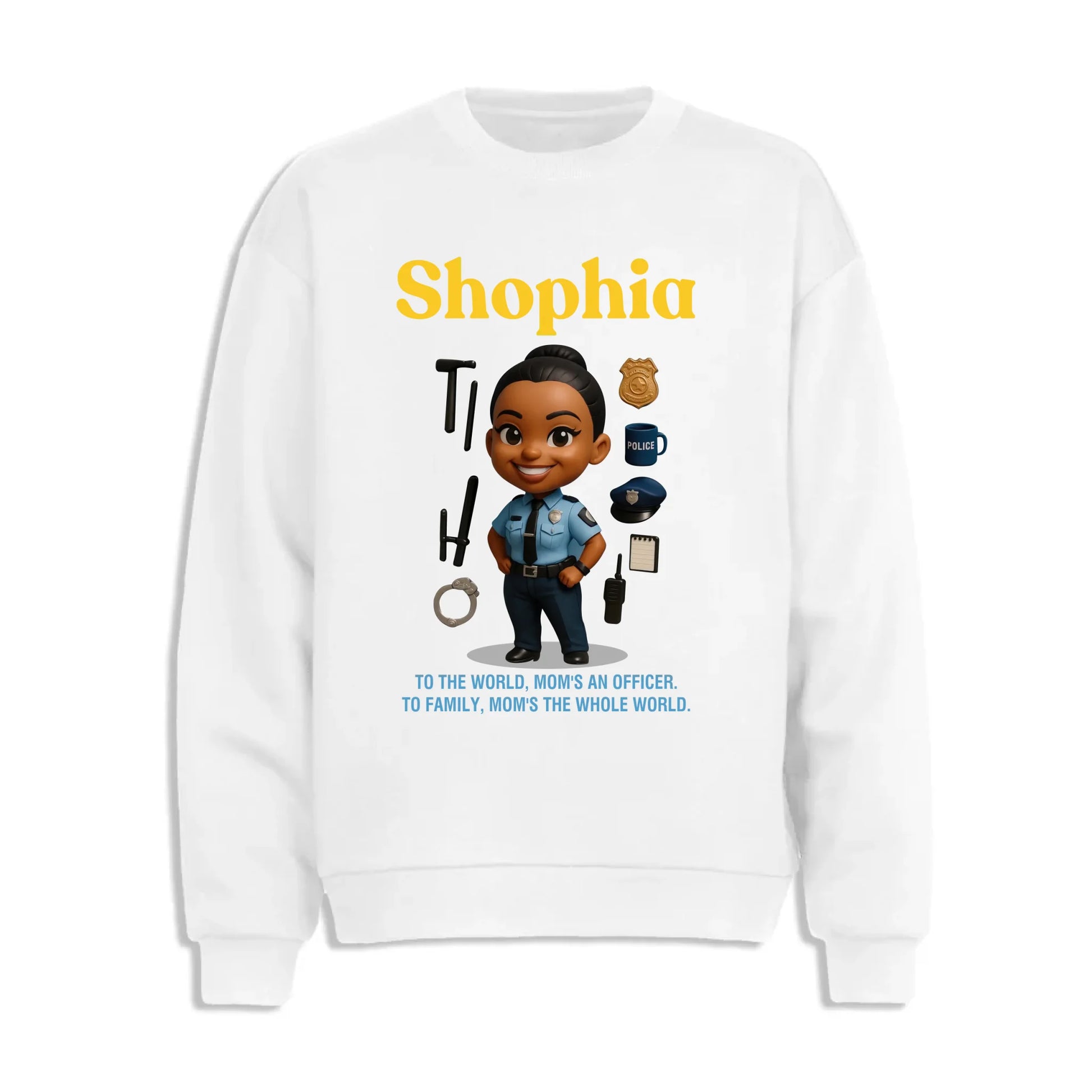 Custom Chibi Mom Shirt, Personalized Mother's Day Gift, Mom's A Police Mom Unique Gift for Her, Custom Name - Custom Choo