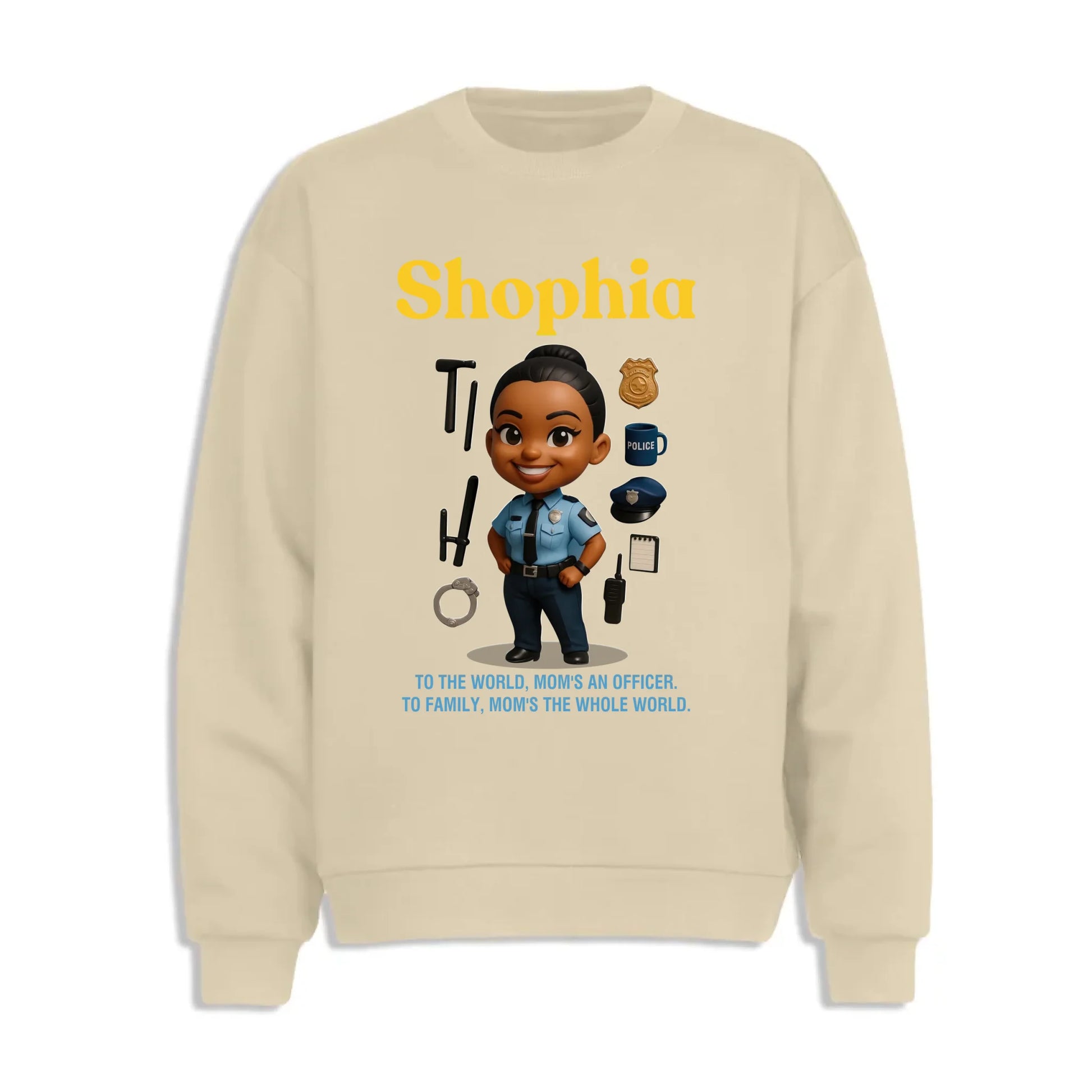 Custom Chibi Mom Shirt, Personalized Mother's Day Gift, Mom's A Police Mom Unique Gift for Her, Custom Name - Custom Choo