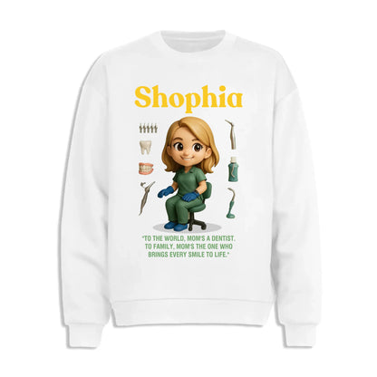 Custom Chibi Mom Shirt, Personalized Mother's Day Gift, Mom's A Dentist Mom Unique Gift for Her, Custom Name - Custom Choo