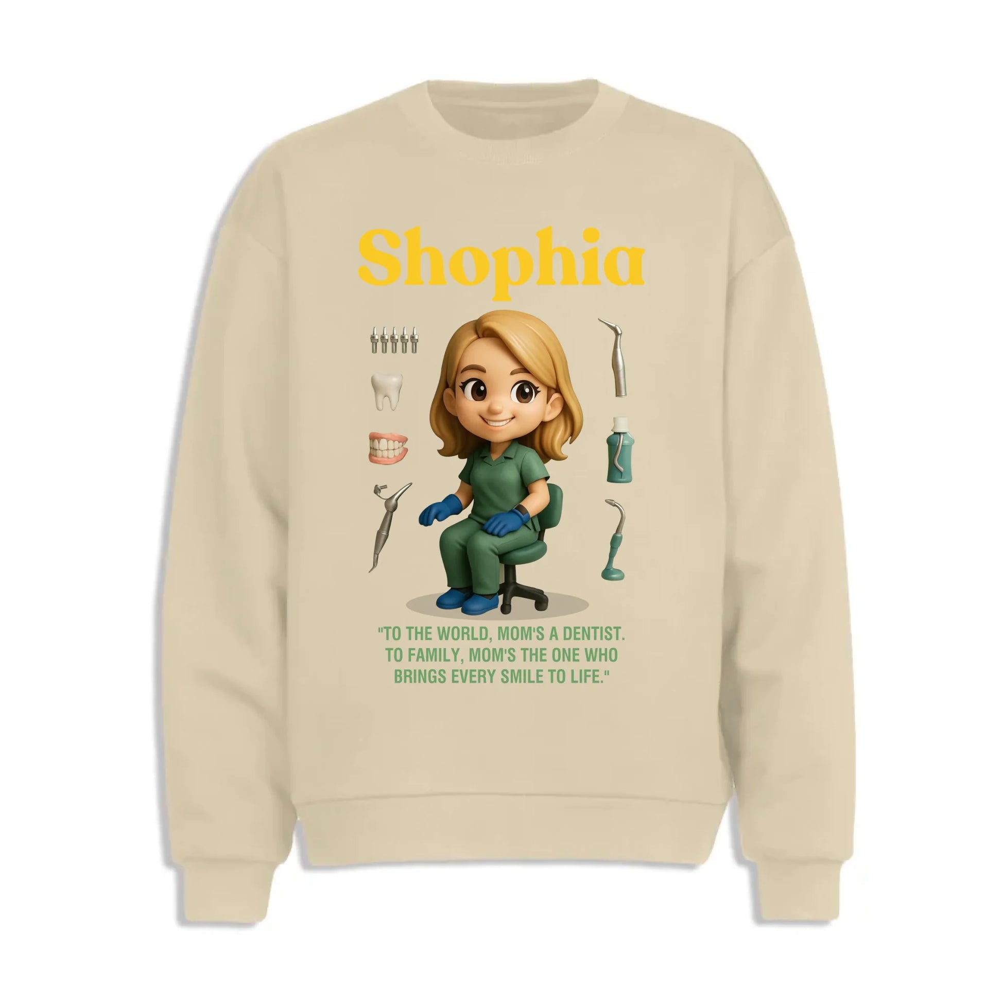 Custom Chibi Mom Shirt, Personalized Mother's Day Gift, Mom's A Dentist Mom Unique Gift for Her, Custom Name - Custom Choo