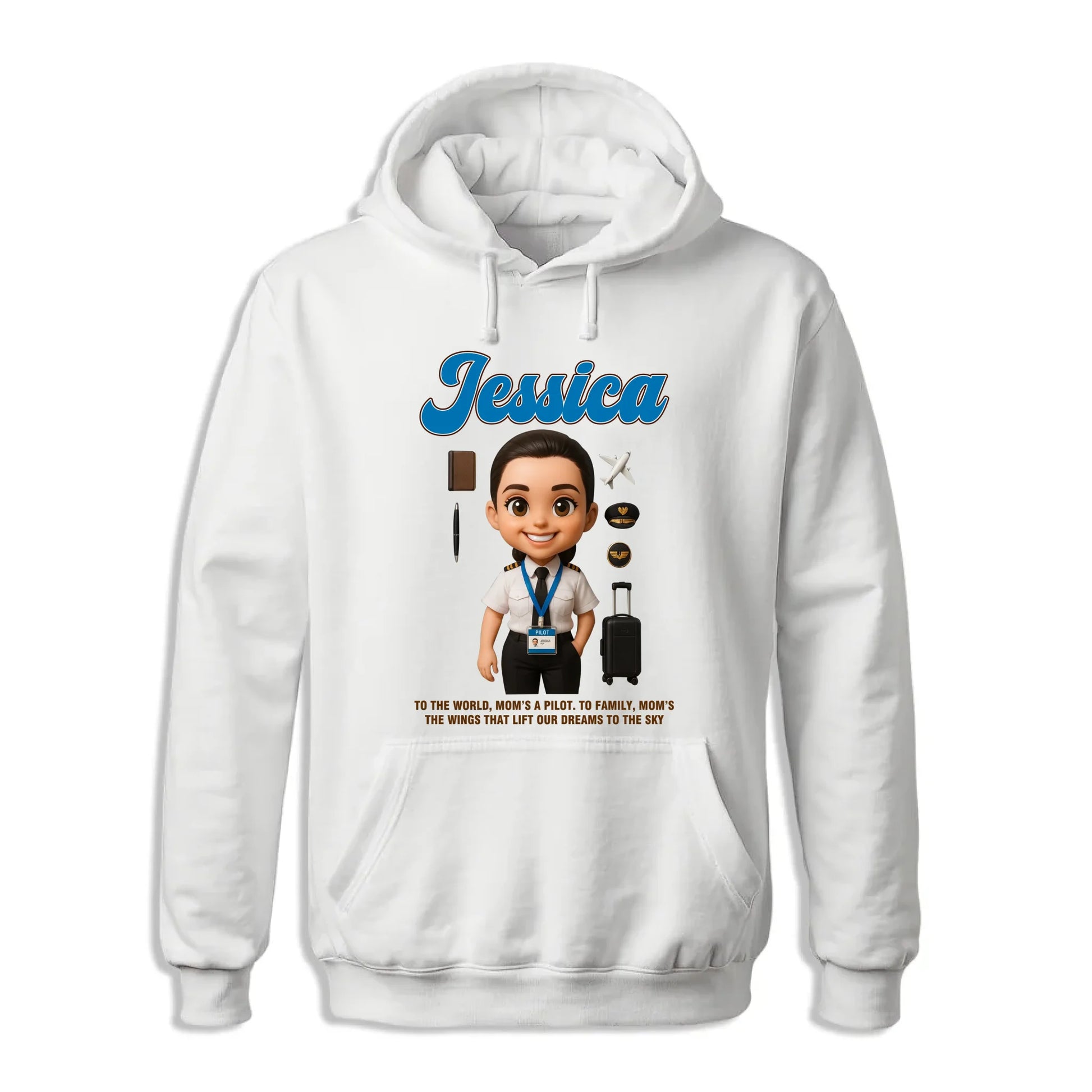 Custom Chibi Mom Shirt, Personalized Mother's Day Gift, Mom's A Pilot Mom Unique Gift for Her, Custom Name - Custom Choo