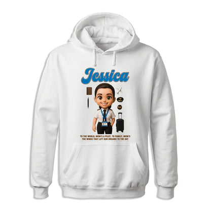 Custom Chibi Mom Shirt, Personalized Mother's Day Gift, Mom's A Pilot Mom Unique Gift for Her, Custom Name - Custom Choo