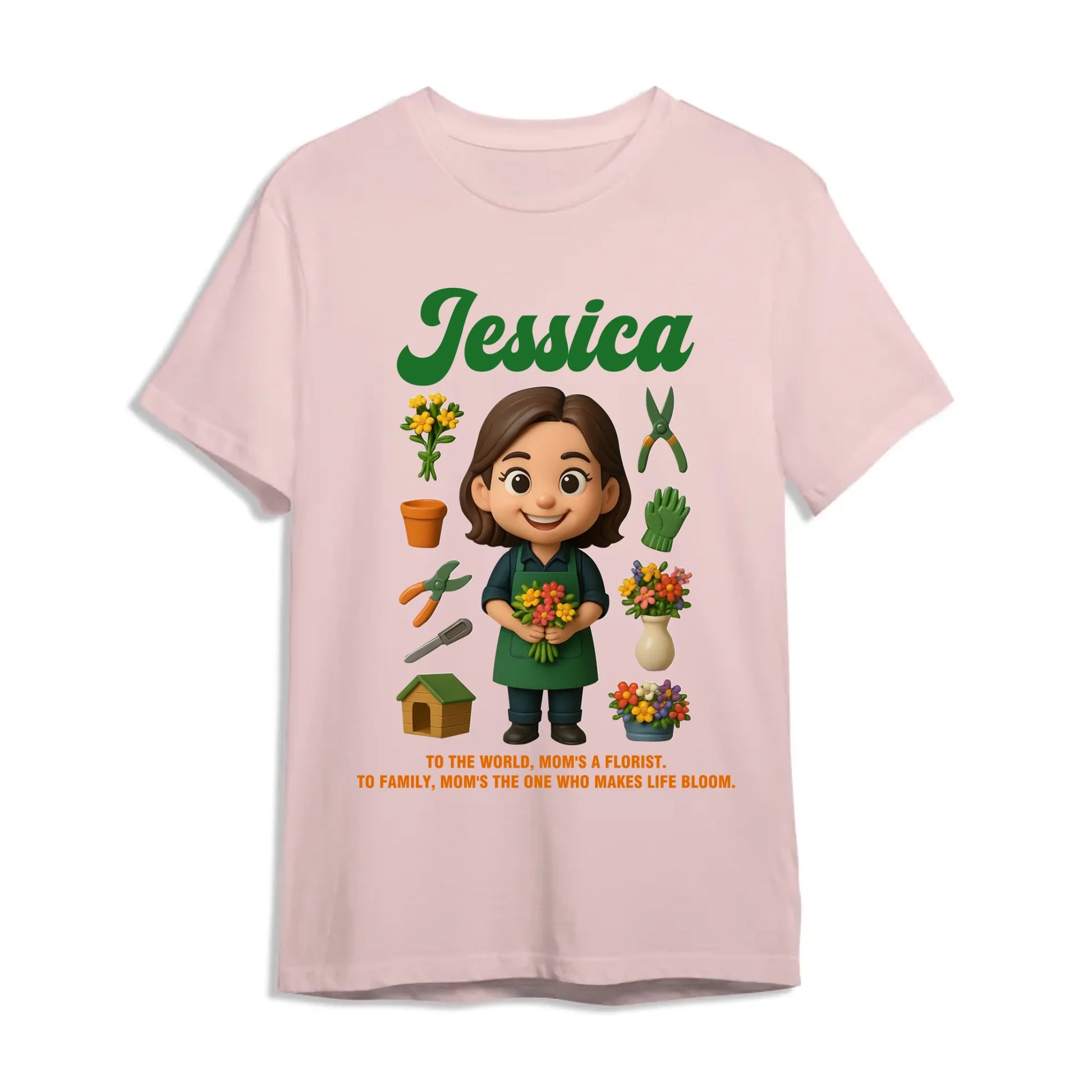 Custom Chibi Mom Shirt, Personalized Mother's Day Gift, Mom's A Florist Mom Unique Gift for Her, Custom Name - Custom Choo