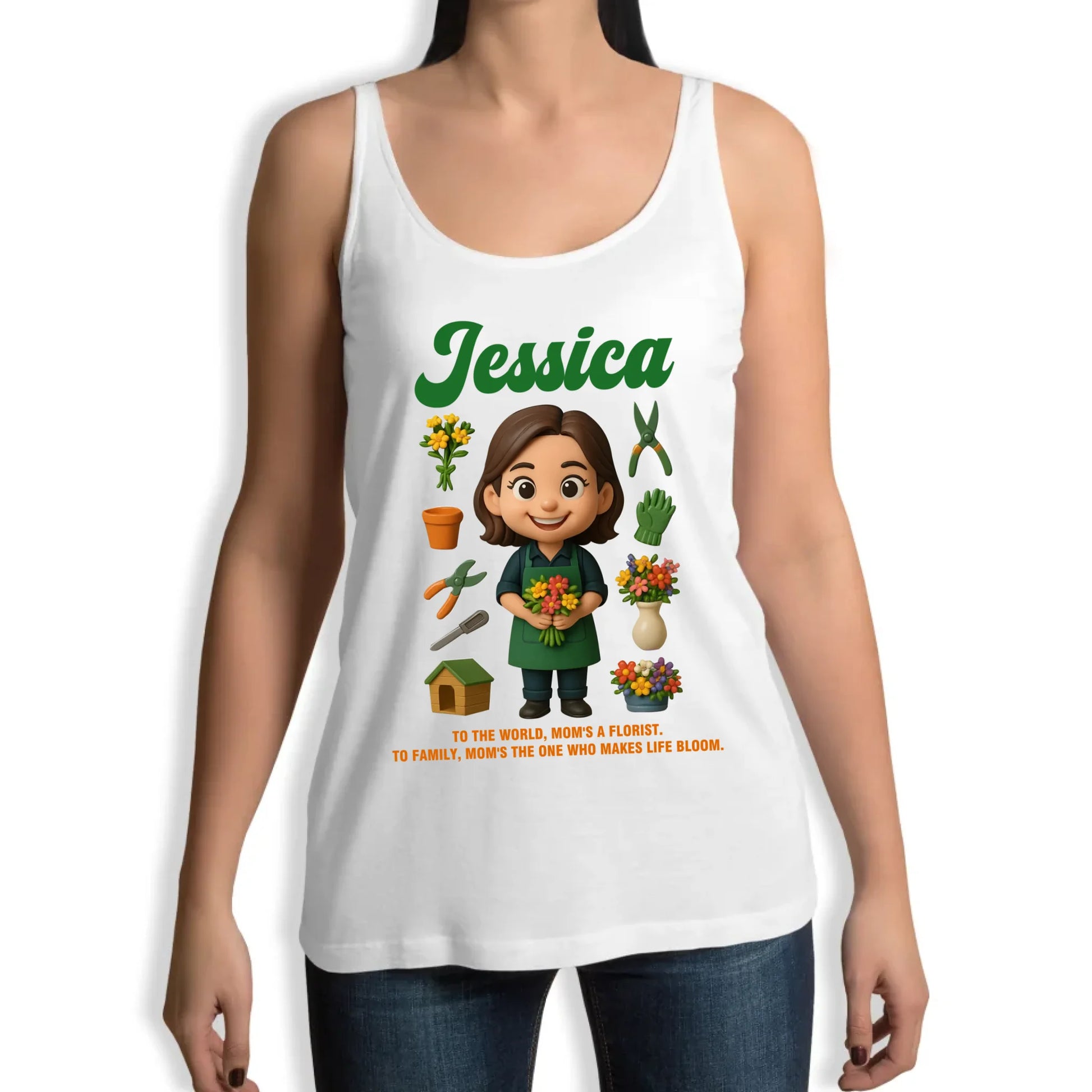 Custom Chibi Mom Shirt, Personalized Mother's Day Gift, Mom's A Florist Mom Unique Gift for Her, Custom Name - Custom Choo