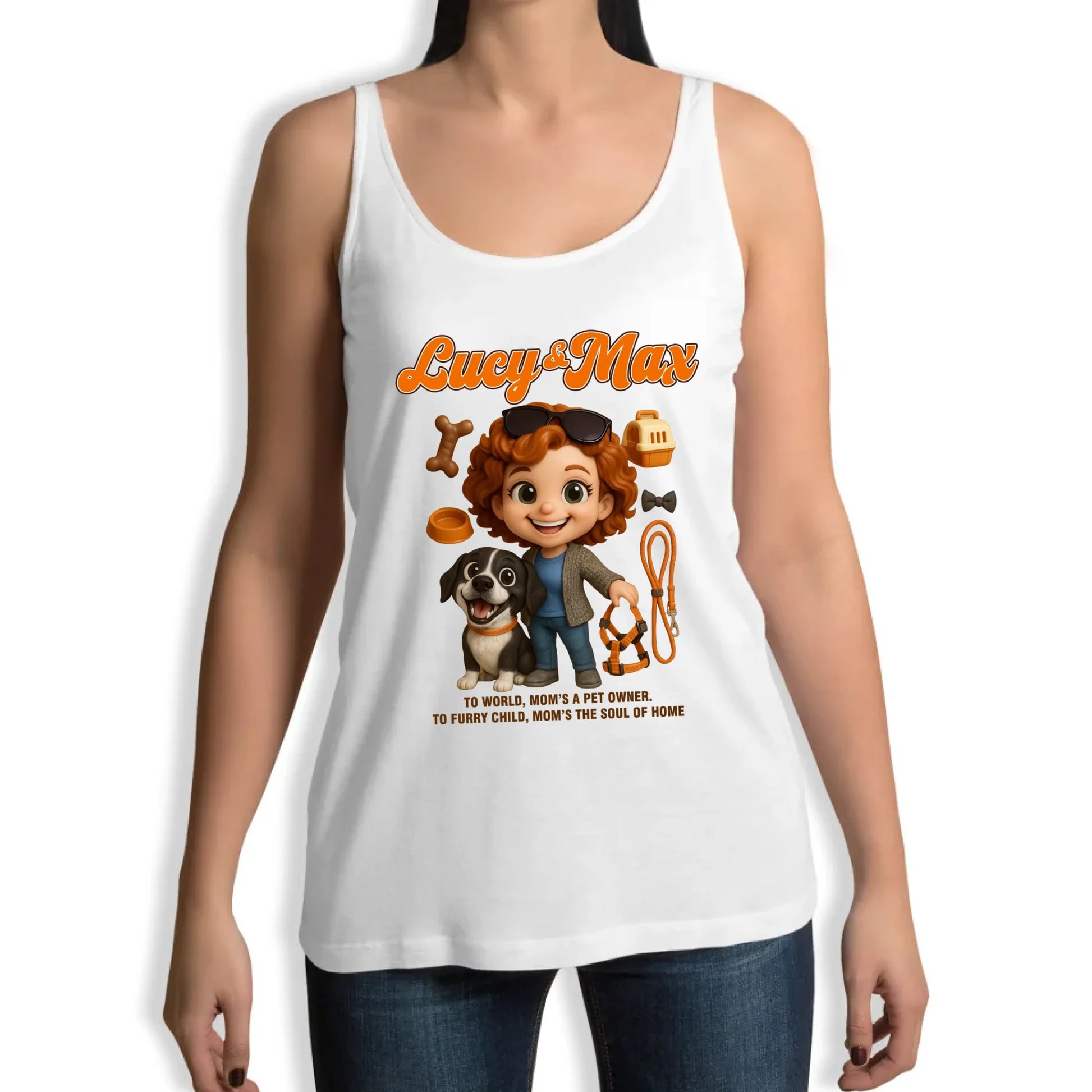 Custom Chibi Mom Shirt, Personalized Mother's Day Gift, Mom's A Dog Mom Unique Gift for Her,Custom Name - Custom Choo