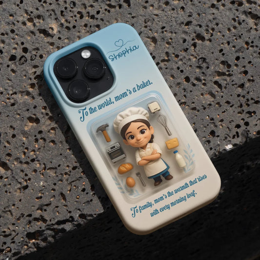 Baker Mom Mother’s Day Gift - Personalized Photo Chibi Phone Case for Mom - Custom Choo