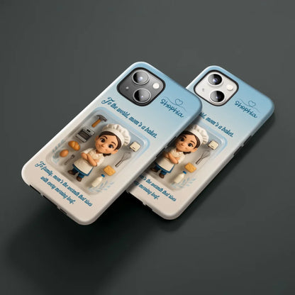Baker Mom Mother’s Day Gift - Personalized Photo Chibi Phone Case for Mom - Custom Choo