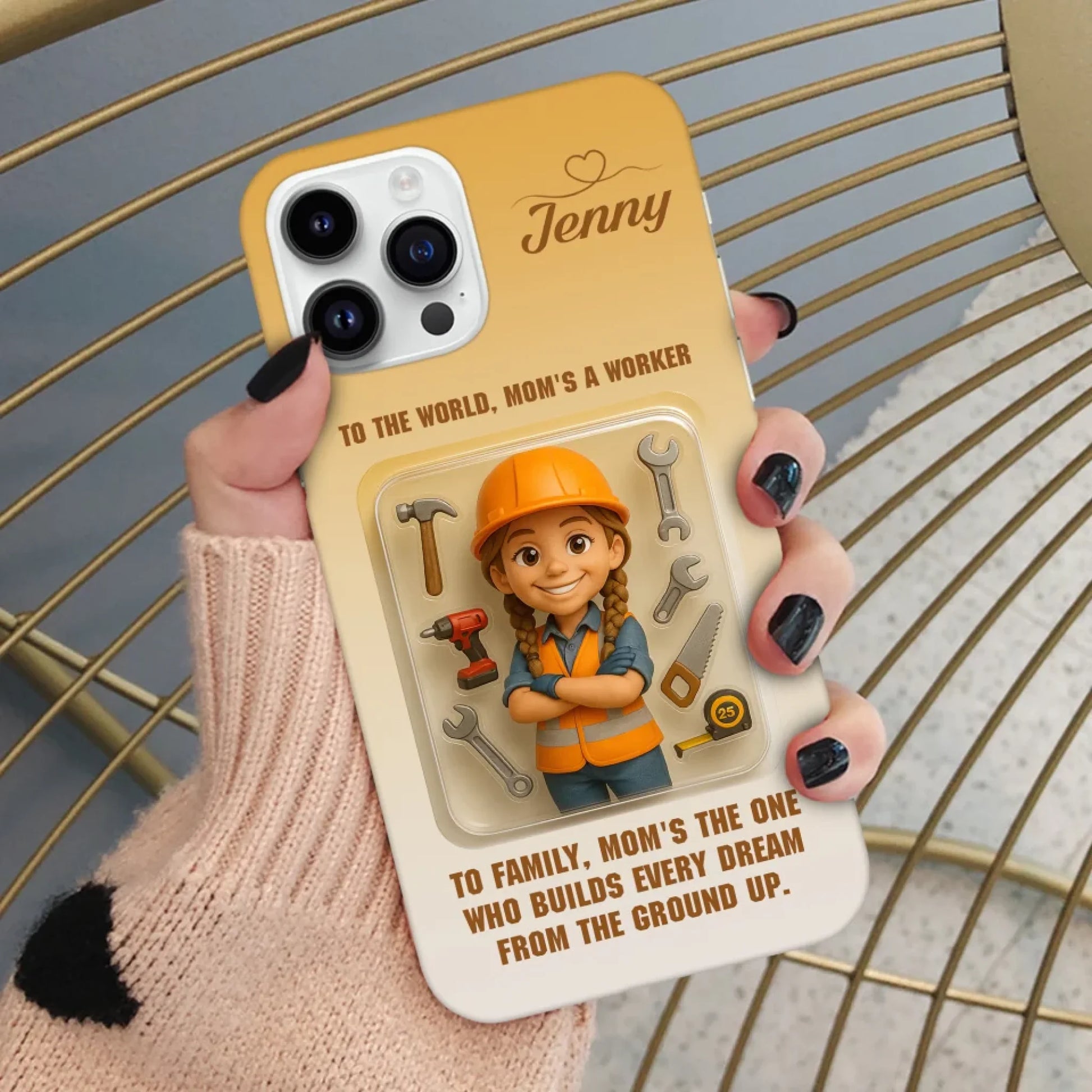 Woker Mom Mother’s Day Gift - Personalized Photo Chibi Phone Case for Mom - Custom Choo