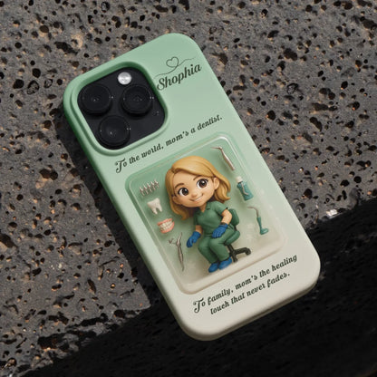 Dentist Mom Mother’s Day Gift - Personalized Photo Chibi Phone Case for Mom - Custom Choo