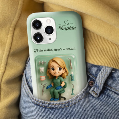 Dentist Mom Mother’s Day Gift - Personalized Photo Chibi Phone Case for Mom - Custom Choo