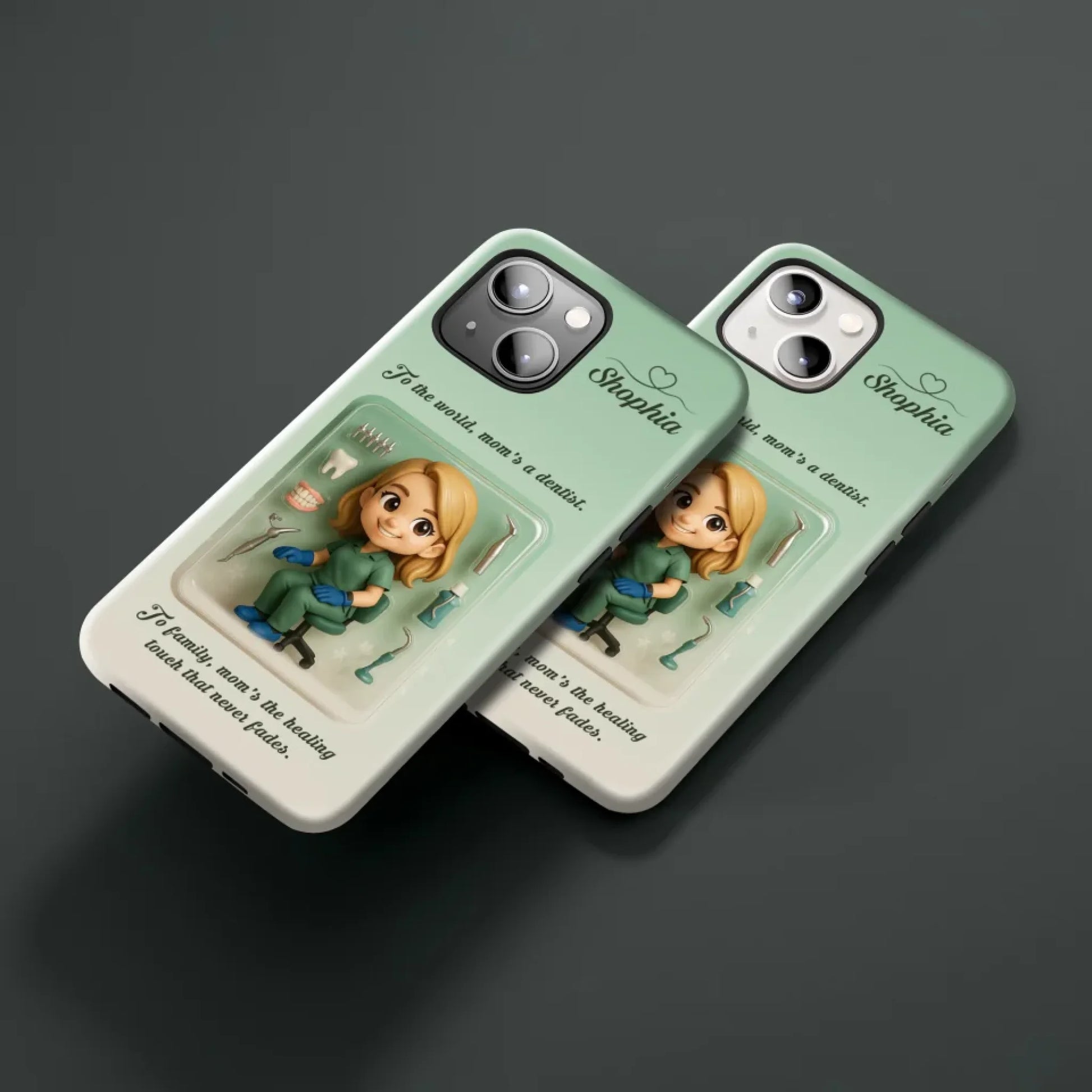 Dentist Mom Mother’s Day Gift - Personalized Photo Chibi Phone Case for Mom - Custom Choo