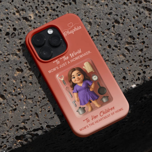 Homemaker Mom Mother’s Day Gift - Personalized Photo Chibi Phone Case for Mom - Custom Choo