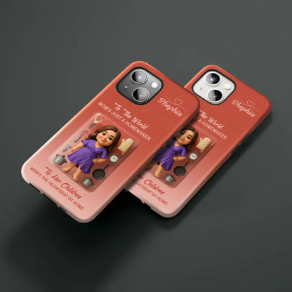 Homemaker Mom Mother’s Day Gift - Personalized Photo Chibi Phone Case for Mom - Custom Choo