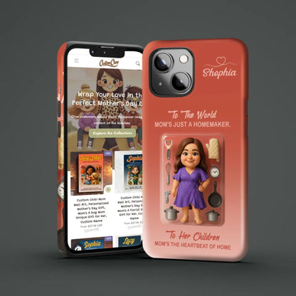 Homemaker Mom Mother’s Day Gift - Personalized Photo Chibi Phone Case for Mom - Custom Choo