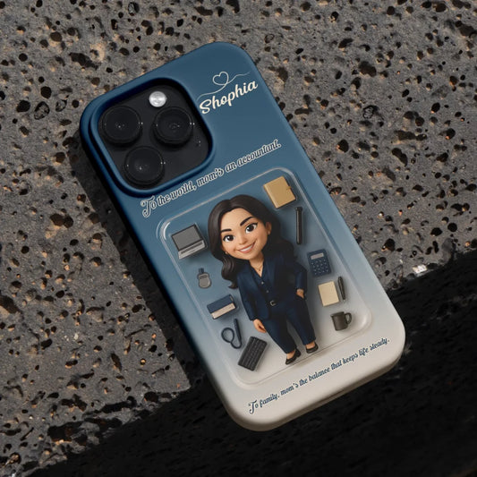 Accountant Mom Mother’s Day Gift - Personalized Photo Chibi Phone Case for Mom - Custom Choo