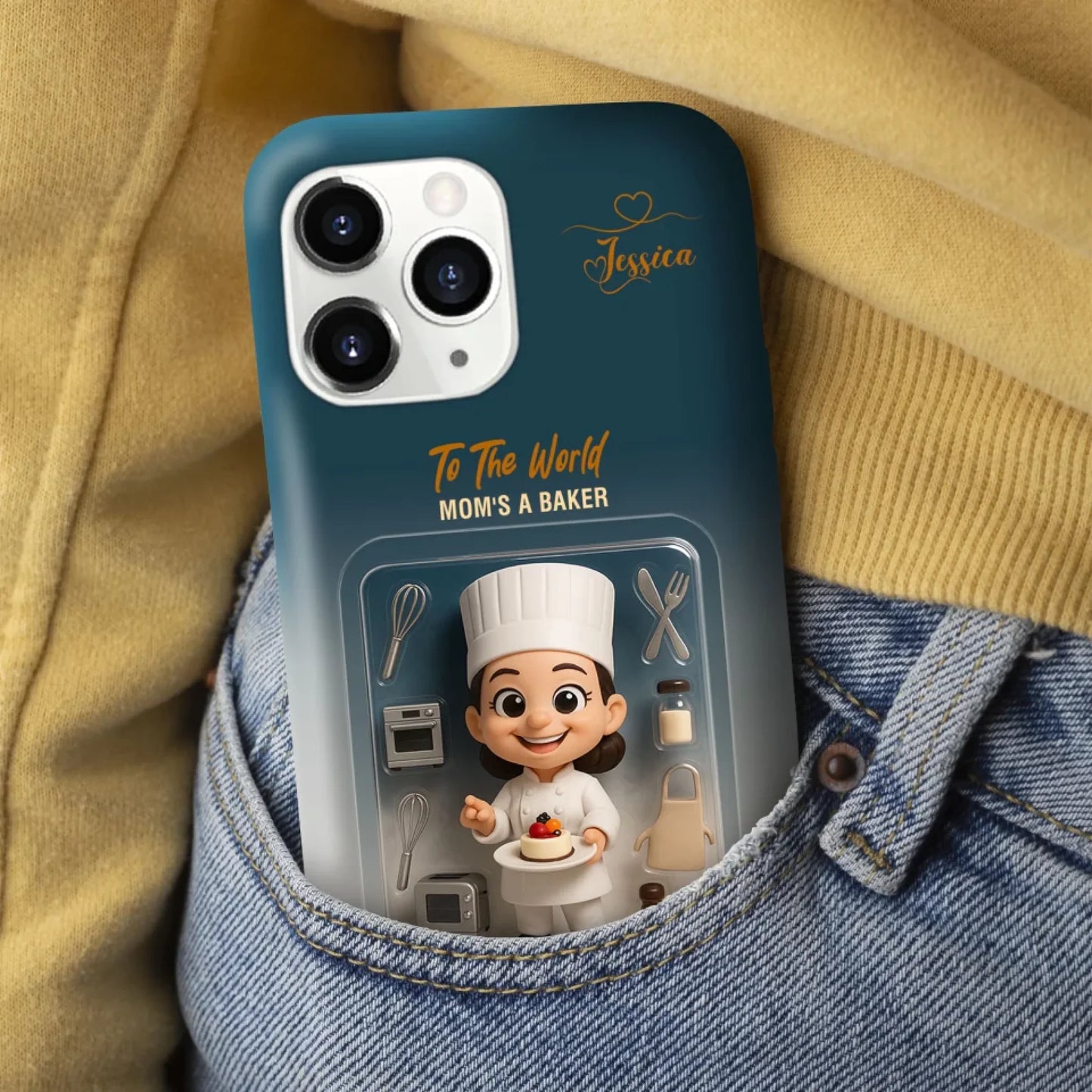 Baker Mom Mother’s Day Gift - Personalized Photo Chibi Phone Case for Mom - Custom Choo