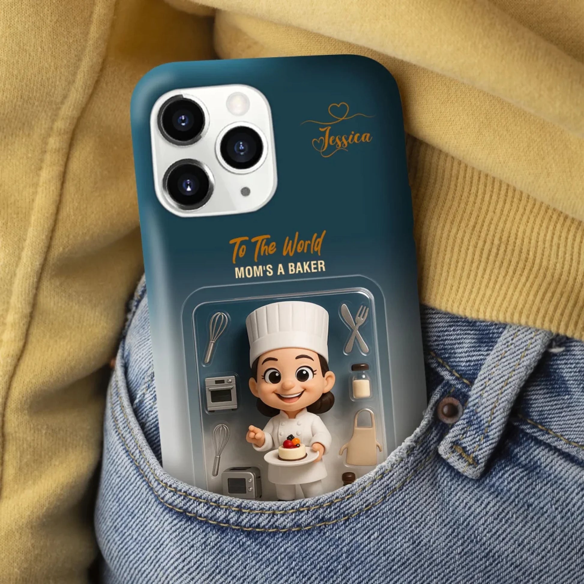 Baker Mom Mother’s Day Gift - Personalized Photo Chibi Phone Case for Mom - Custom Choo