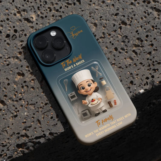 Baker Mom Mother’s Day Gift - Personalized Photo Chibi Phone Case for Mom - Custom Choo