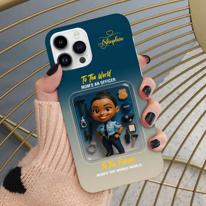 Police Mom Mother’s Day Gift - Personalized Photo Chibi Phone Case for Mom - Custom Choo