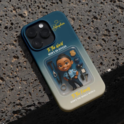 Police Mom Mother’s Day Gift - Personalized Photo Chibi Phone Case for Mom - Custom Choo