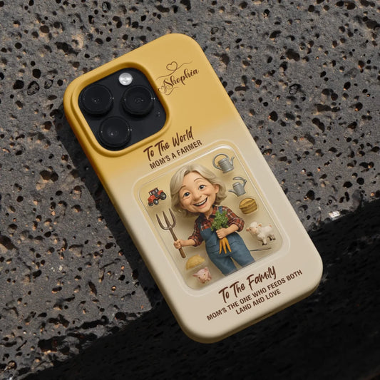 Farmer Mom Mother’s Day Gift - Personalized Photo Chibi Phone Case for Mom - Custom Choo