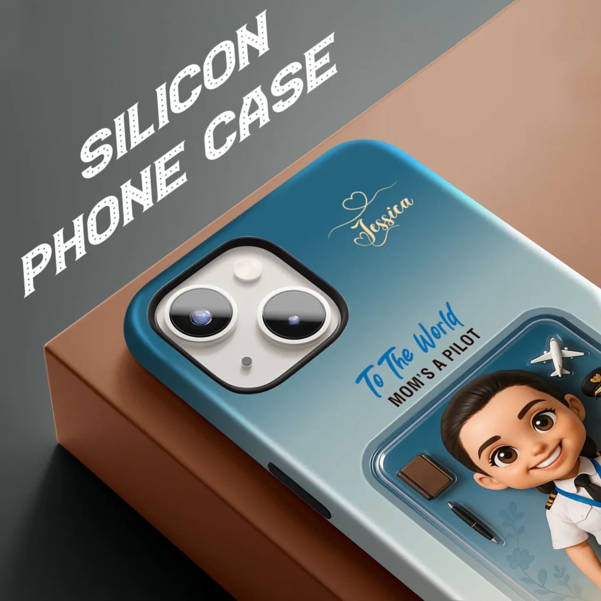 Pilot Mom Mother’s Day Gift - Personalized Photo Chibi Phone Case for Mom - Custom Choo