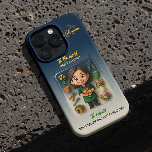 Florist Mom Mother’s Day Gift - Personalized Photo Chibi Phone Case for Mom - Custom Choo