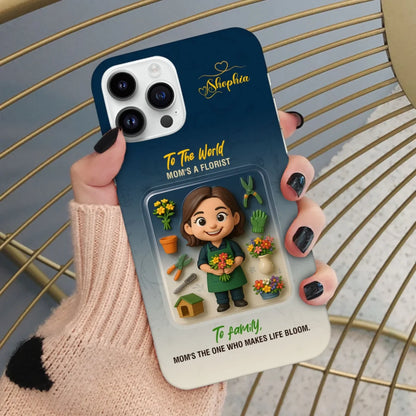 Florist Mom Mother’s Day Gift - Personalized Photo Chibi Phone Case for Mom - Custom Choo