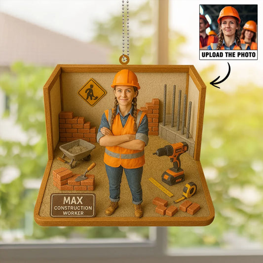 Laborer Mom Mother's Day Gift - Personalized Photo Car Ornament for Mom - Custom Choo