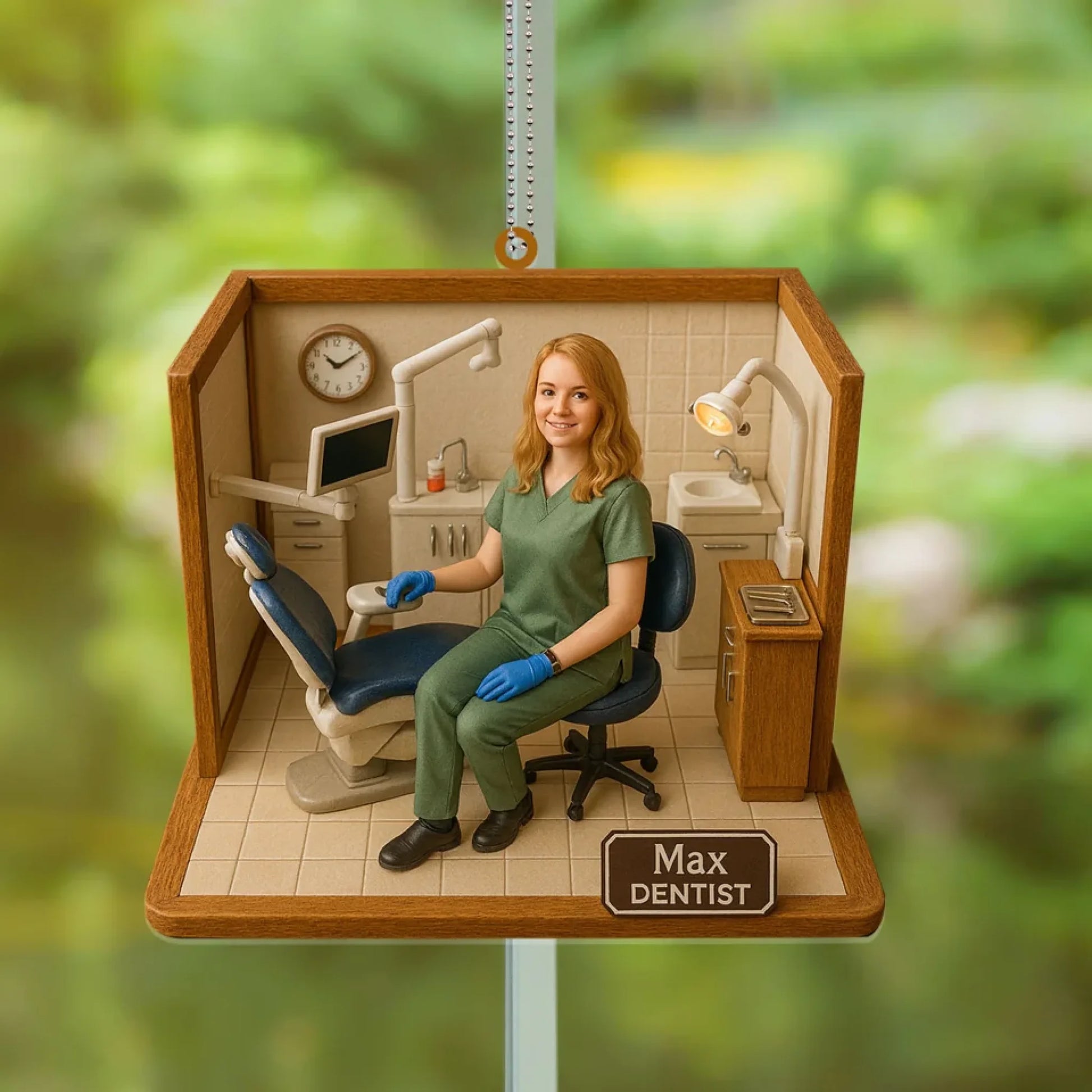 Dentist Mom Mother's Day Gift - Personalized Photo Car Ornament for Mom - Custom Choo