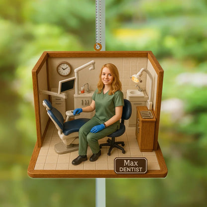 Dentist Mom Mother's Day Gift - Personalized Photo Car Ornament for Mom - Custom Choo