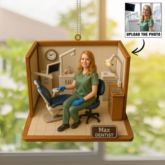 Dentist Mom Mother's Day Gift - Personalized Photo Car Ornament for Mom - Custom Choo