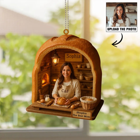 Baker Mom Mother's Day Gift - Personalized Photo Car Ornament for Mom - Custom Choo