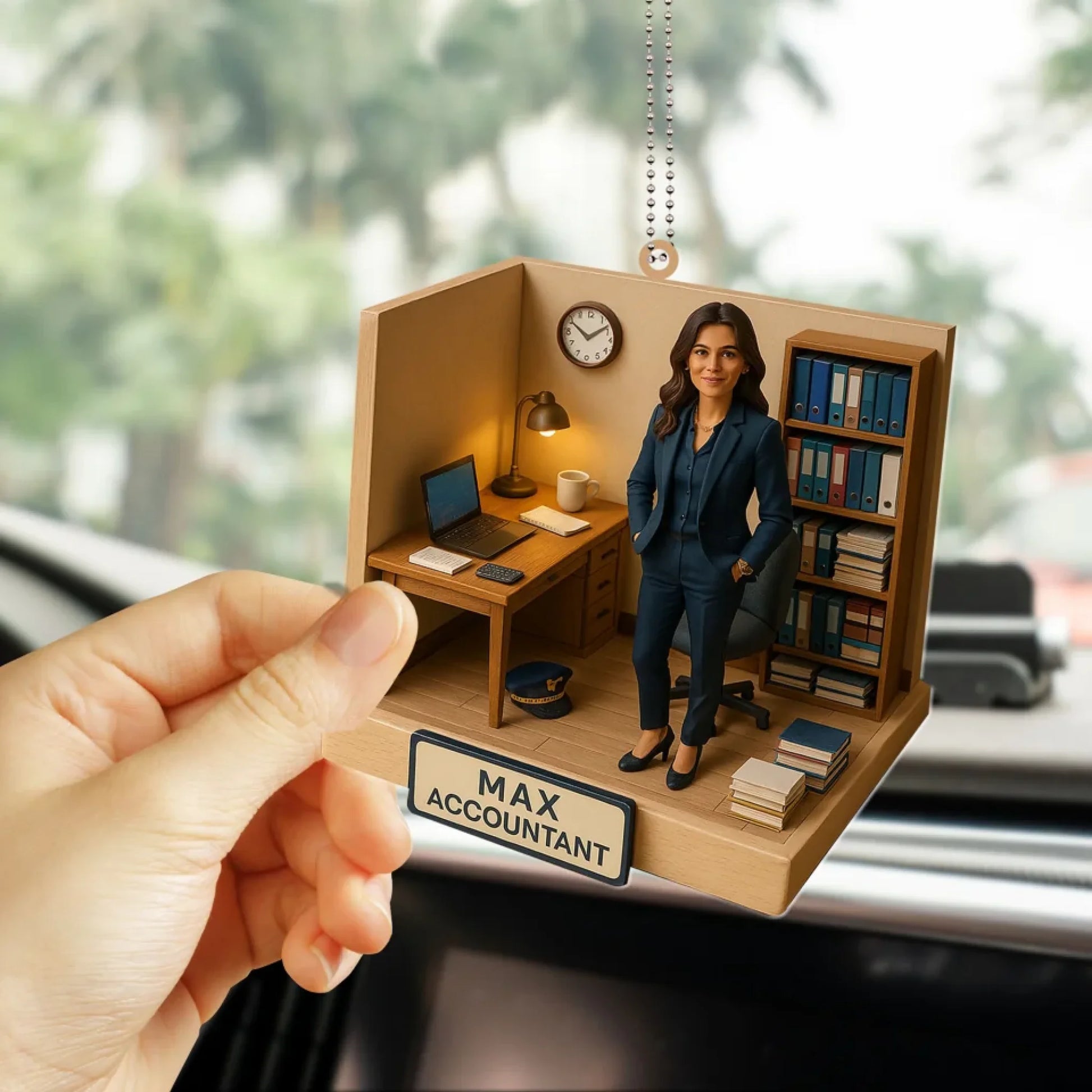 Accountant Mom Mother's Day Gift - Personalized Photo Car Ornament for Mom - Custom Choo