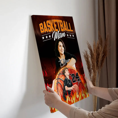 Mother's Day Gift For Basketball Mom - Custom Photo - Name & Jersey Number - Personalized Poster - Custom Choo