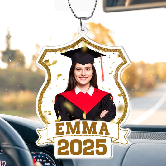 Graduation Gift Mirror Accessory - Personalized Photo Rear View Mirror Accessory, Custom Choo